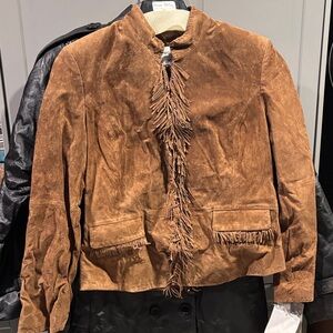 Women's Tan Suede Fringe Jacket